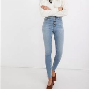 Madewell 11 inch roadtripper skinny jeans light wash size 31